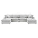 Commix Down Filled Overstuffed Velvet 6-Piece Sectional Sofa