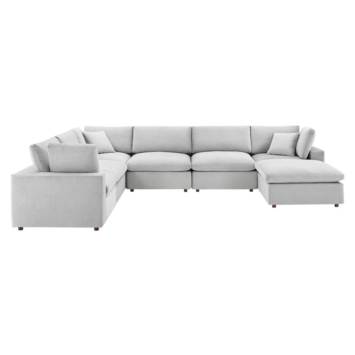 Commix Down Filled Overstuffed Velvet 7-Piece Sectional Sofa