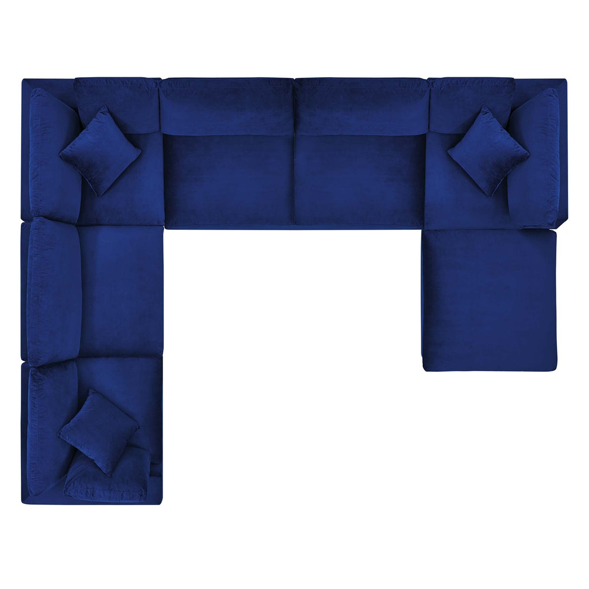 Commix Down Filled Overstuffed Velvet 7-Piece Sectional Sofa