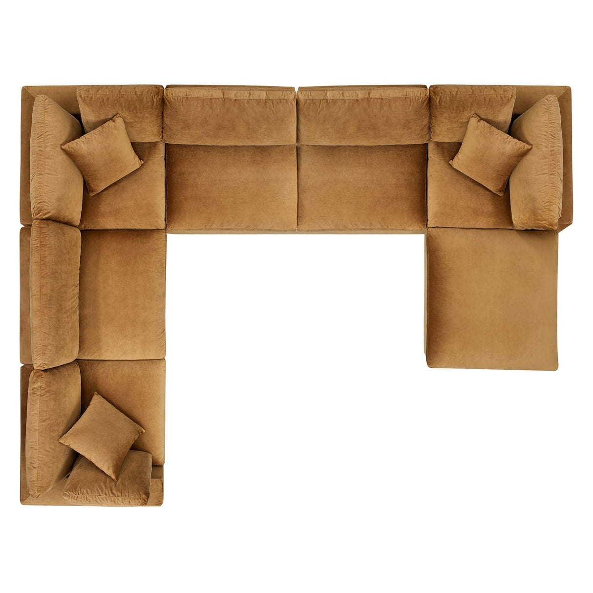 Commix Down Filled Overstuffed Velvet 7-Piece Sectional Sofa