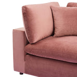 Commix Down Filled Overstuffed Performance Velvet Corner Chair