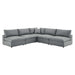 Commix Down Filled Overstuffed Vegan Leather 5-Piece Sectional Sofa