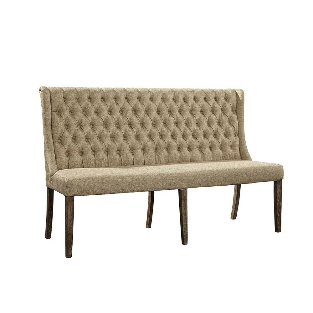 Montegue Tufted Linen Banquette