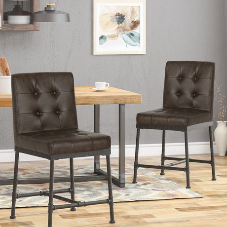 Commonwealth Faux Leather 24 Inch Counter Stools (Set of 2) by Christopher Knight Home