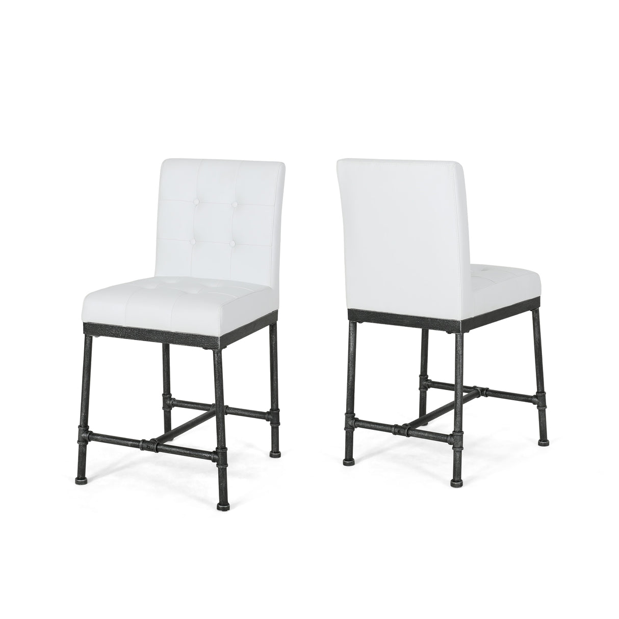 Commonwealth Faux Leather 24 Inch Counter Stools (Set of 2) by Christopher Knight Home