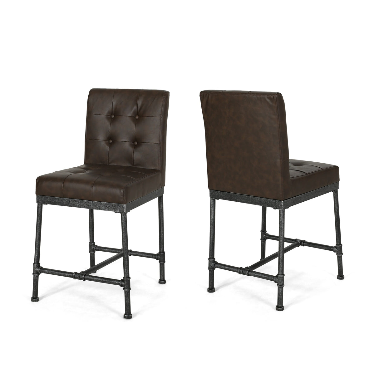 Commonwealth Faux Leather 24 Inch Counter Stools (Set of 2) by Christopher Knight Home