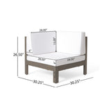 Comores Outdoor Acacia Wood 10 Seater U-Shaped Sectional Sofa Set with Fire Pit by Christopher Knight Home