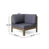 Comores Outdoor Acacia Wood 10 Seater U-Shaped Sectional Sofa Set with Fire Pit by Christopher Knight Home