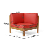 Comores Outdoor Acacia Wood 10 Seater U-Shaped Sectional Sofa Set with Fire Pit by Christopher Knight Home