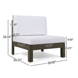Comores Outdoor Acacia Wood 10 Seater U-Shaped Sectional Sofa Set with Fire Pit by Christopher Knight Home