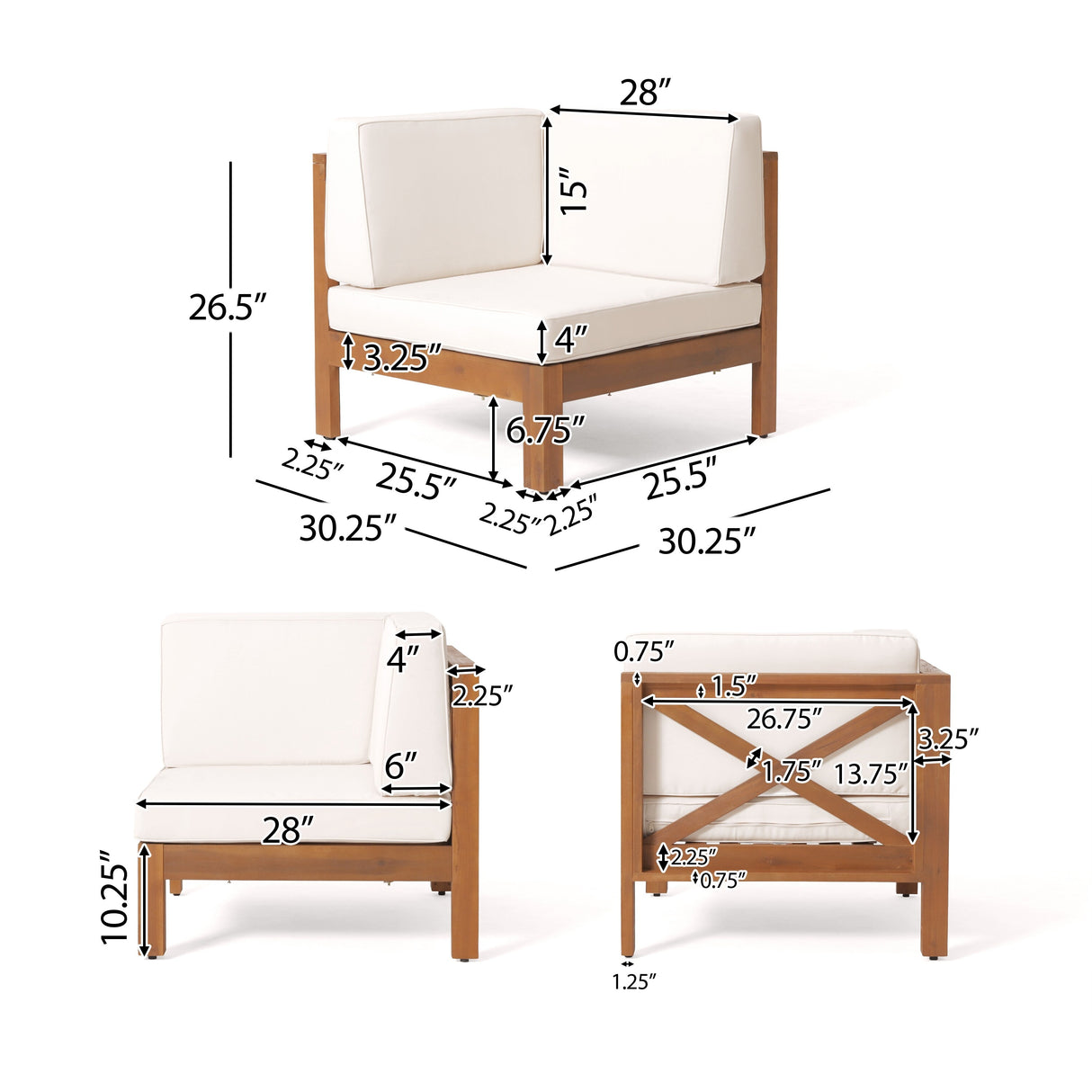 Comores Outdoor Acacia Wood 10 Seater U-Shaped Sectional Sofa Set with Fire Pit by Christopher Knight Home