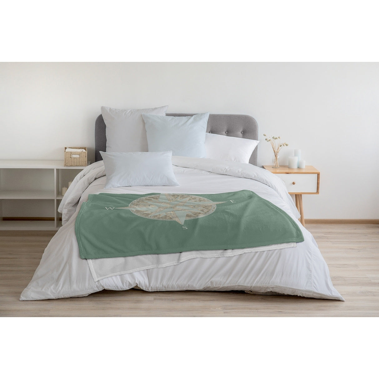 Compass Fleece Throw Blanket