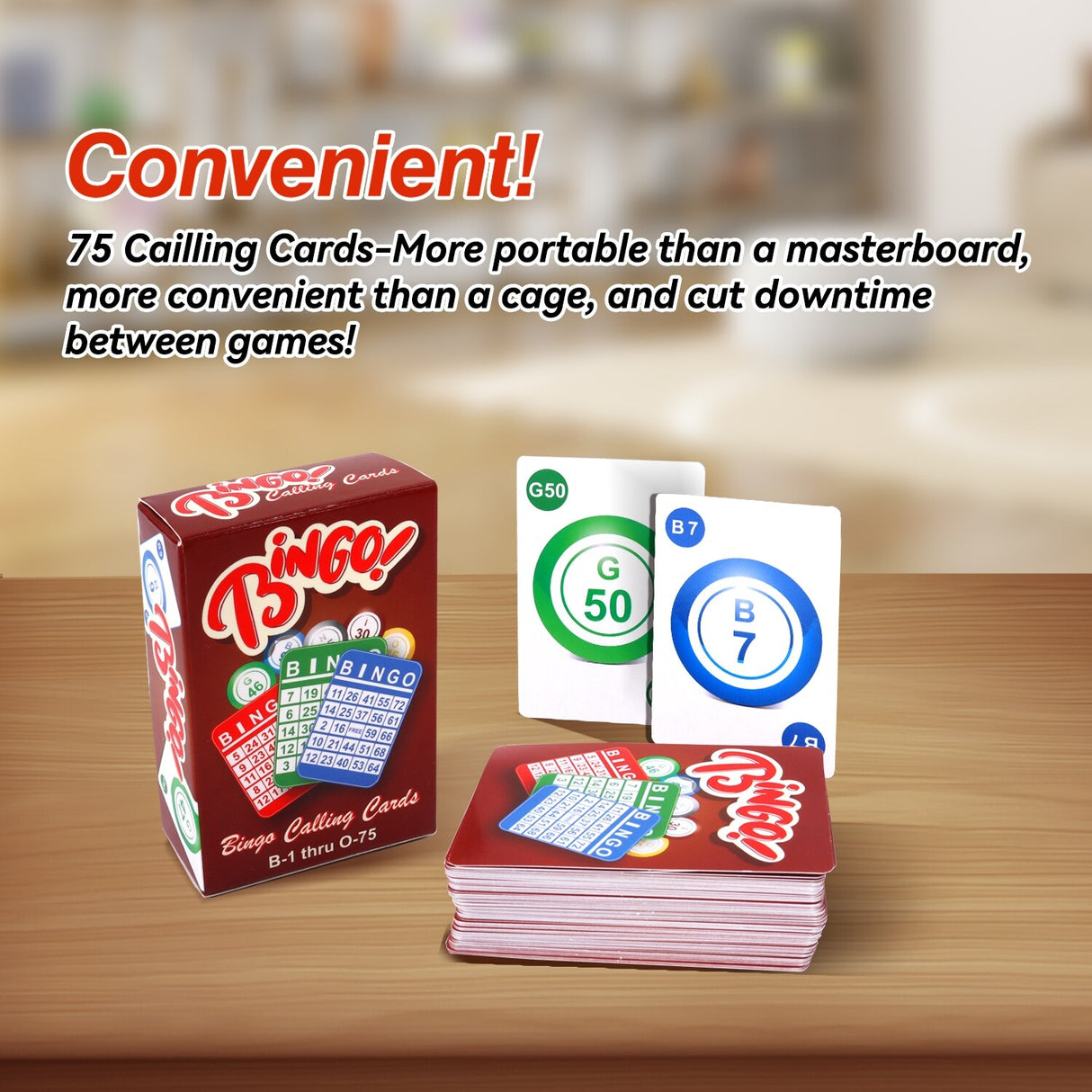 GSE™ Complete Bingo Game Set with 100 Bingo Cards, 1000 Bingo Chips & Deck of Calling Cards - Bingo Set