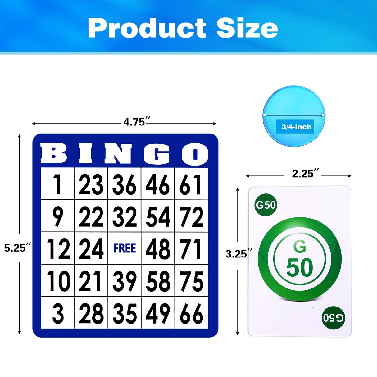 GSE™ Complete Bingo Game Set with 100 Bingo Cards, 1000 Bingo Chips & Deck of Calling Cards - Bingo Set