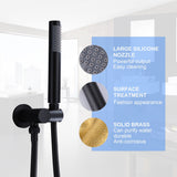 3-Way Complete 12'' Rain Shower System with 4 Body Jets and High-pressure Handheld Shower Head in Black/Nickel/Chrome, Wall