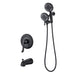 Complete Shower System with Tub Shower Faucet Set 5in Head Matte Black