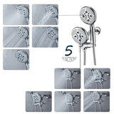Complete Shower System with Tub Shower Faucet Set 5in Head Matte Black