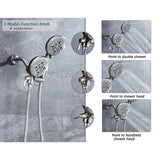 Complete Shower System with Tub Shower Faucet Set 5in Head Matte Black