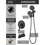 Complete Shower System with Tub Shower Faucet Set 5in Head Matte Black