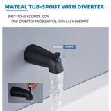 Complete Shower System with Tub Shower Faucet Set 5in Head Matte Black