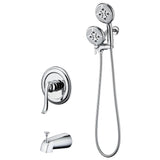 Complete Shower System with Tub Shower Faucet Set 5in Head Matte Black