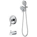 Complete Shower System with Tub Shower Faucet Set 5in Head Matte Black