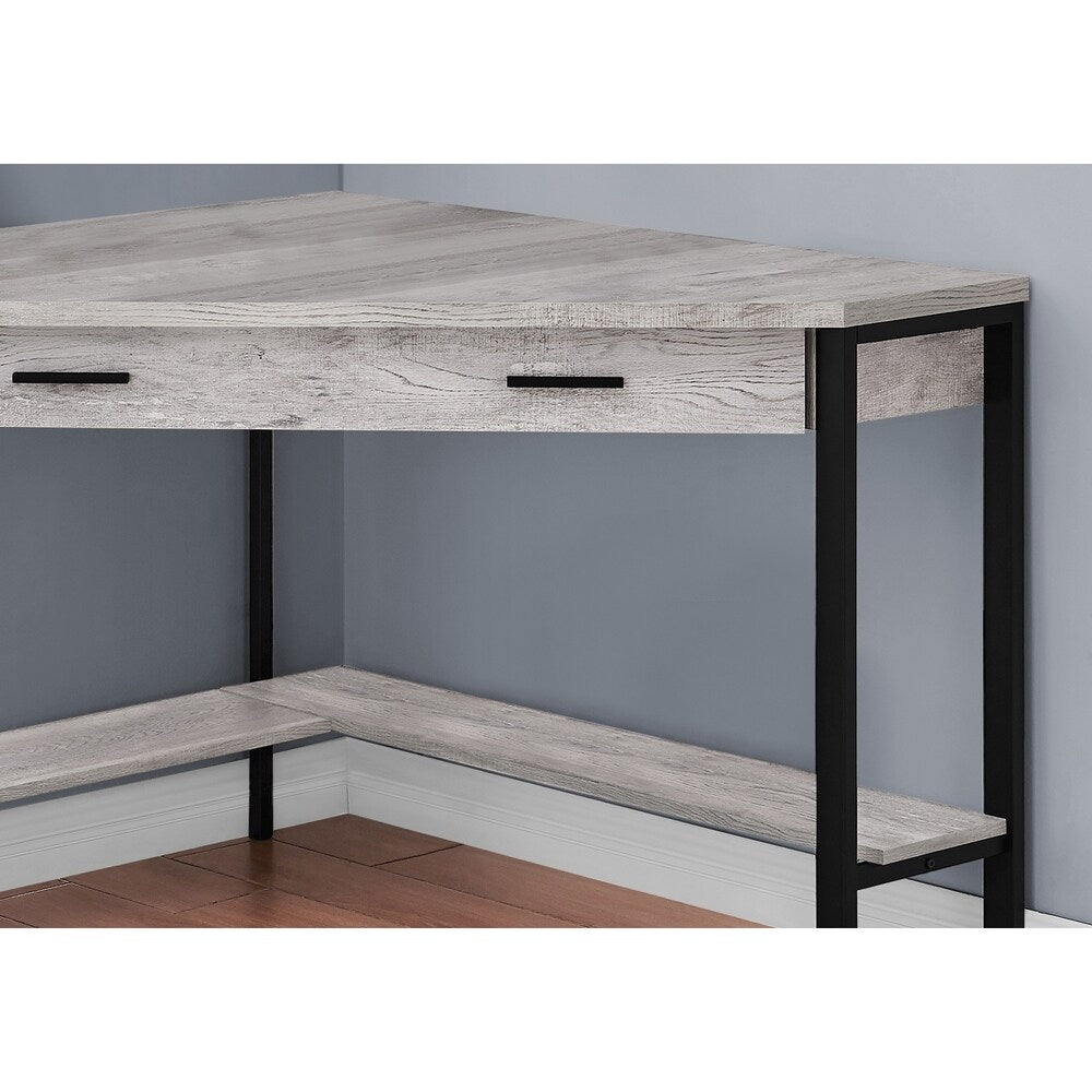 Computer Desk, Home Office, Corner, Storage Drawers, 42" Long, Work, Laptop, Metal, Laminate, Contemporary, Modern