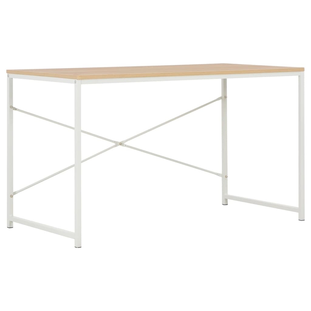 Computer Desk White and Oak 47.2"x23.6"x27.6"
