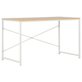 Computer Desk White and Oak 47.2"x23.6"x27.6"