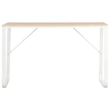 Computer Desk White and Oak 47.2"x23.6"x28.7"