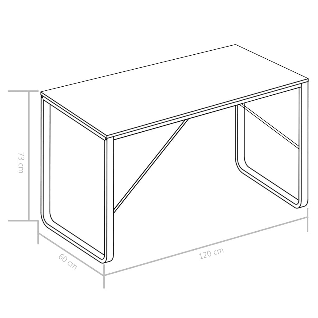 Computer Desk White and Oak 47.2"x23.6"x28.7"