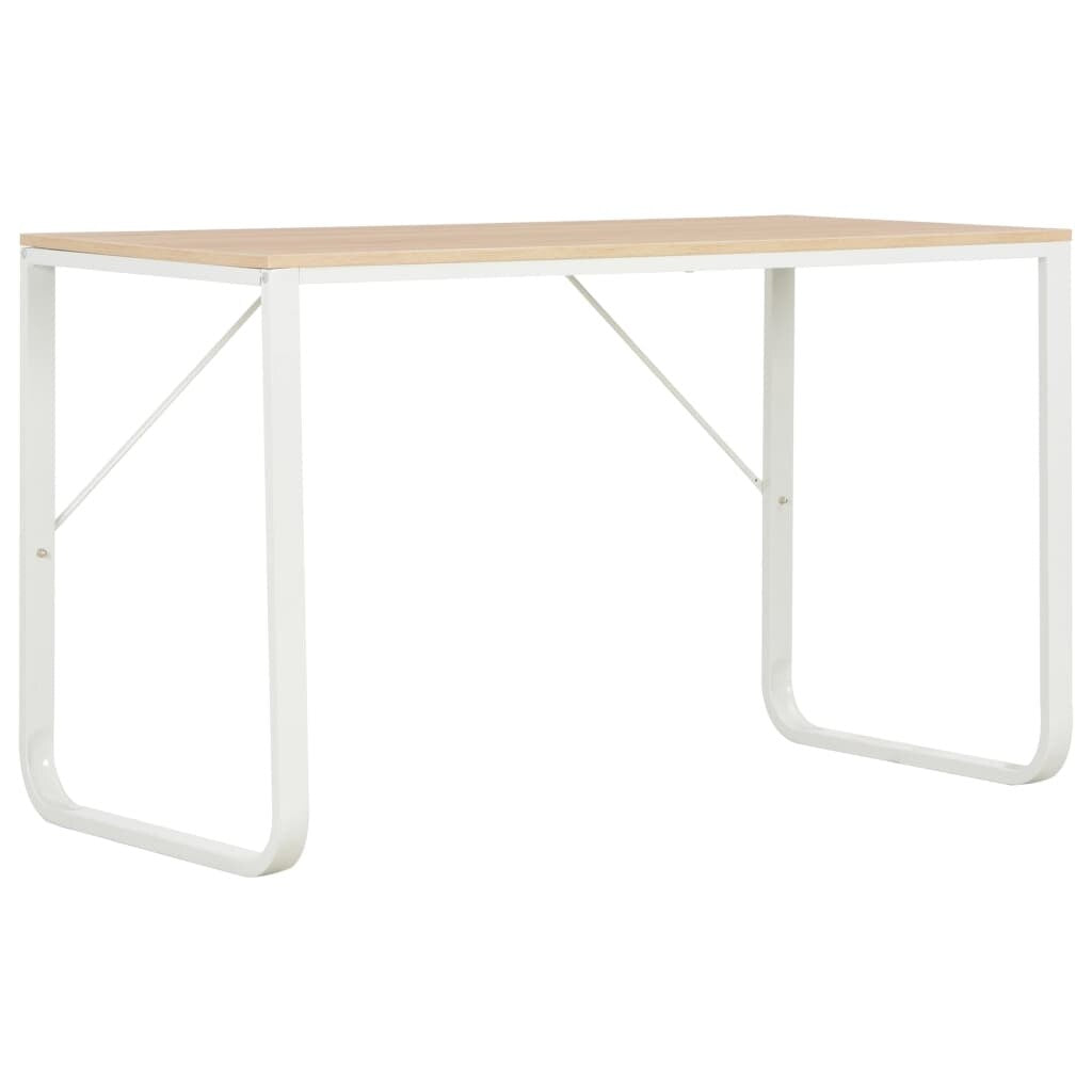 Computer Desk White and Oak 47.2"x23.6"x28.7"