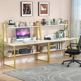 Computer Desk with Hutch and Bookshelf,Home Office Desk,Study Writing Table