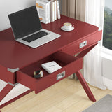 Computer Desk with Storage, Solid Wood Desk with Drawers, Modern Study Table for Home Office,Small Writing