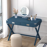 Computer Desk with Storage, Solid Wood Desk with Drawers, Modern Study Table for Home Office,Small Writing