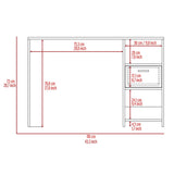 Computer Desk,Writing Desk, One Drawer, Two Shelves