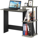 Computer desk and square shelves