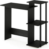 Computer desk and square shelves