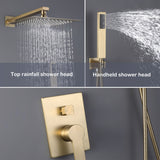 Concealed Square Two-Function Two-Handle Bathroom Shower Set Shower System with Rough-In Valve