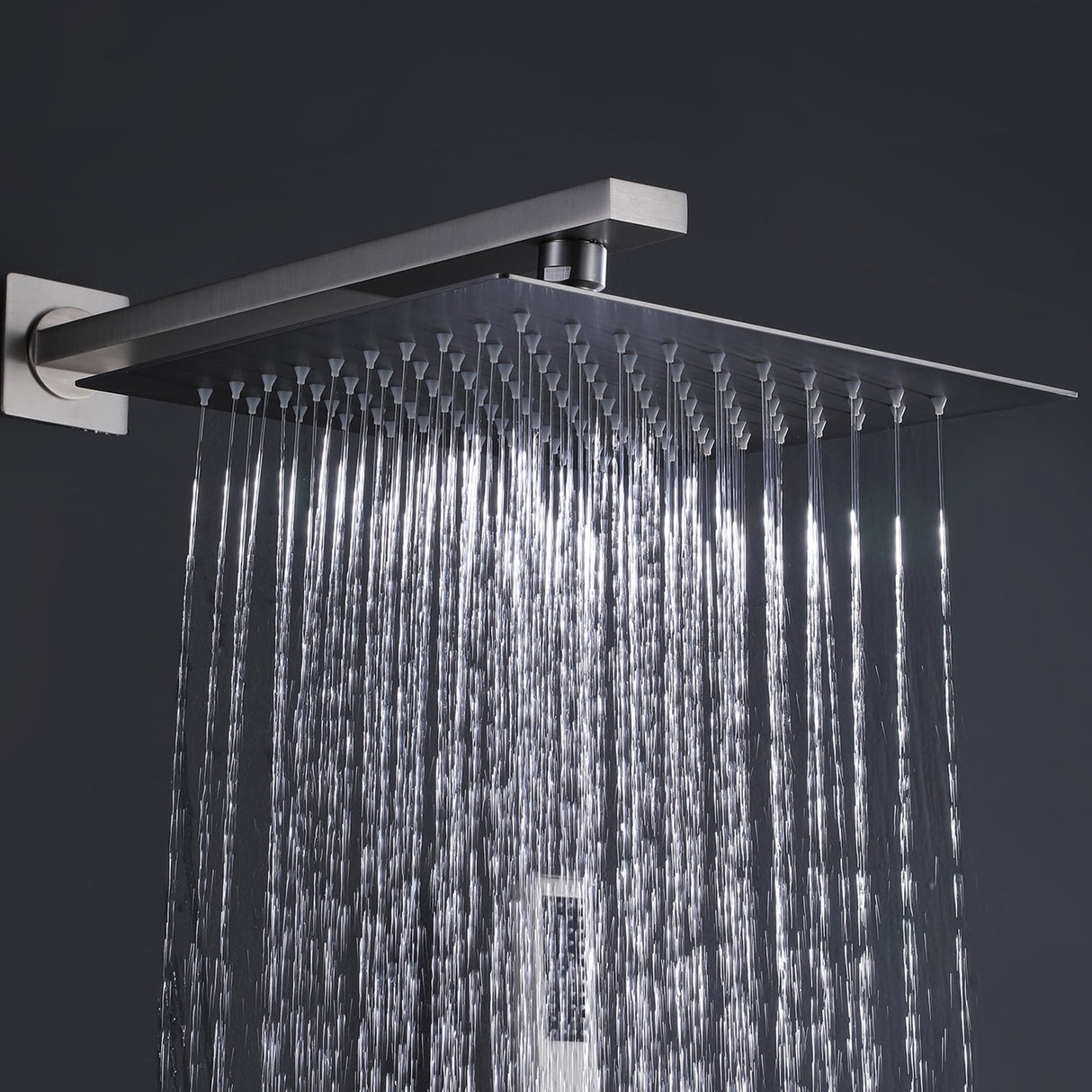 Concealed Square Two-Function Two-Handle Bathroom Shower Set Shower System with Rough-In Valve