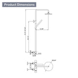 Concealed Square Two-Function Two-Handle Bathroom Shower Set Shower System with Rough-In Valve