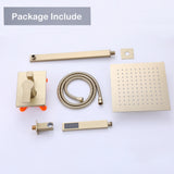 Concealed Square Two-Function Two-Handle Bathroom Shower Set Shower System with Rough-In Valve