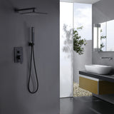 Concealed Square Two-Function Two-Handle Bathroom Shower Set Shower System with Rough-In Valve