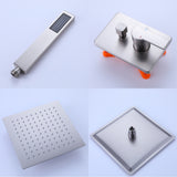 Concealed Square Two-Function Two-Handle Bathroom Shower Set Shower System with Rough-In Valve