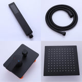 Concealed Square Two-Function Two-Handle Bathroom Shower Set Shower System with Rough-In Valve
