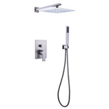 Concealed Square Two-Function Two-Handle Bathroom Shower Set Shower System with Rough-In Valve