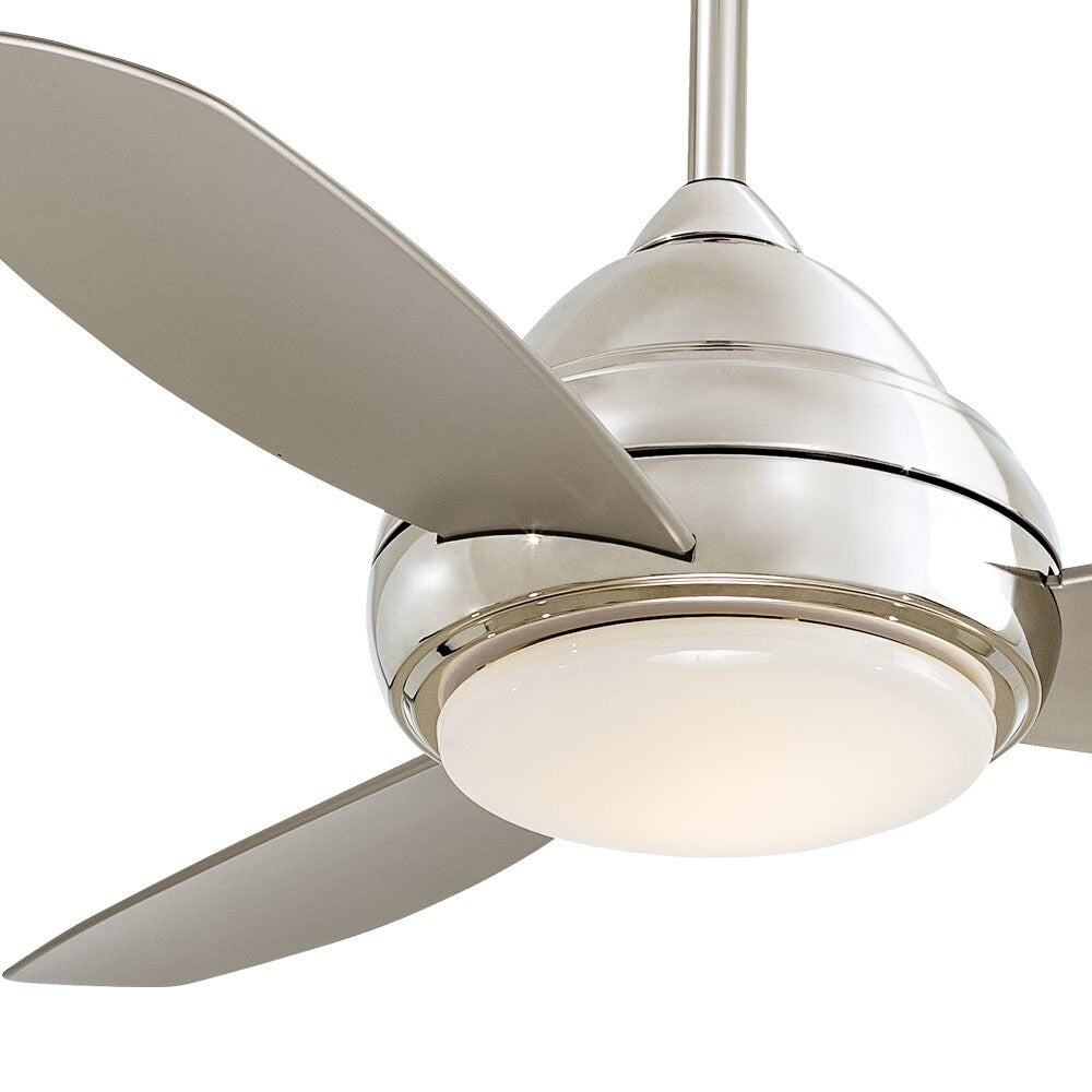 Concept™ I 44" Led 44" Led Ceiling Fan In Polished Nickel Finish W/Silver Blades