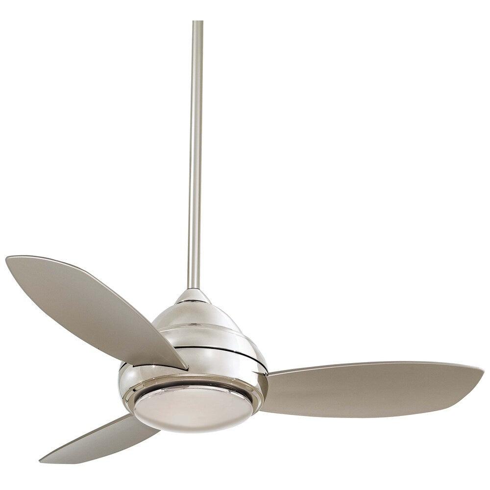 Concept™ I 44" Led 44" Led Ceiling Fan In Polished Nickel Finish W/Silver Blades