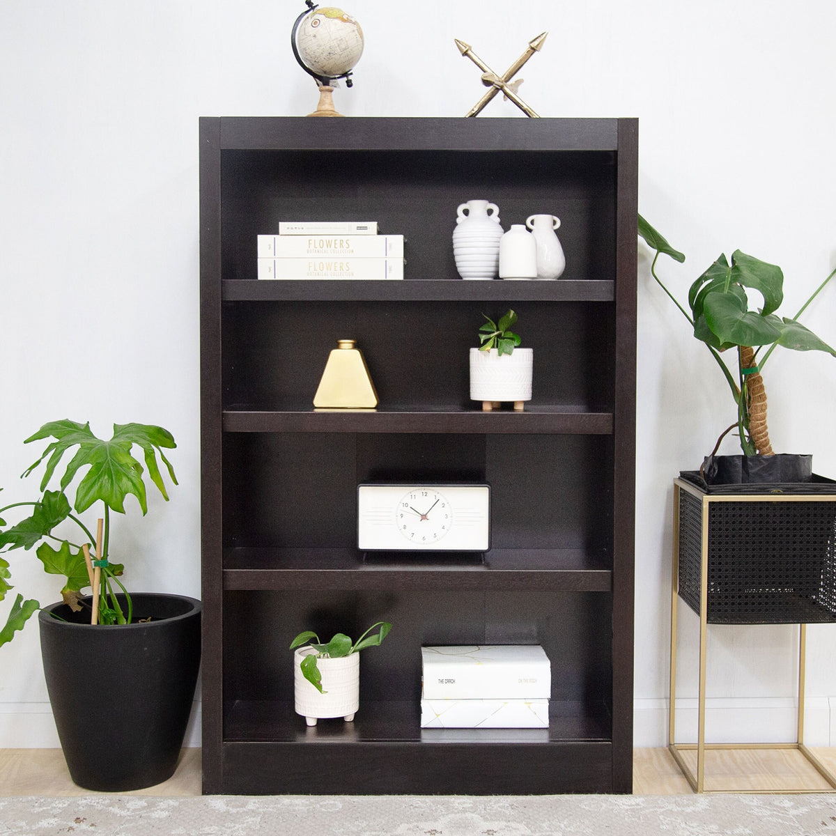 Concepts in Wood 4 Shelf Wood Bookcase, 48 inch Tall