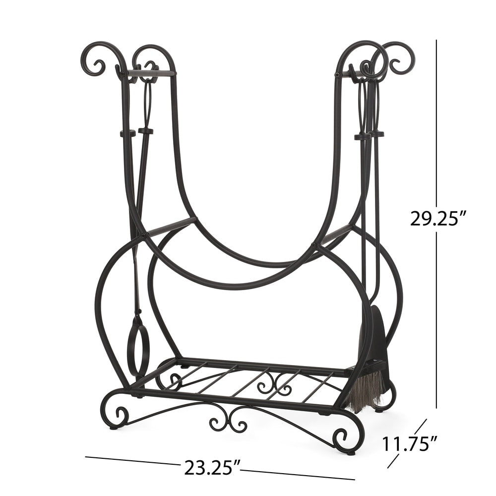 Concetta Log Rack and Tool Set by Christopher Knight Home - 17.00" W x 15.00" L x 30.00" H